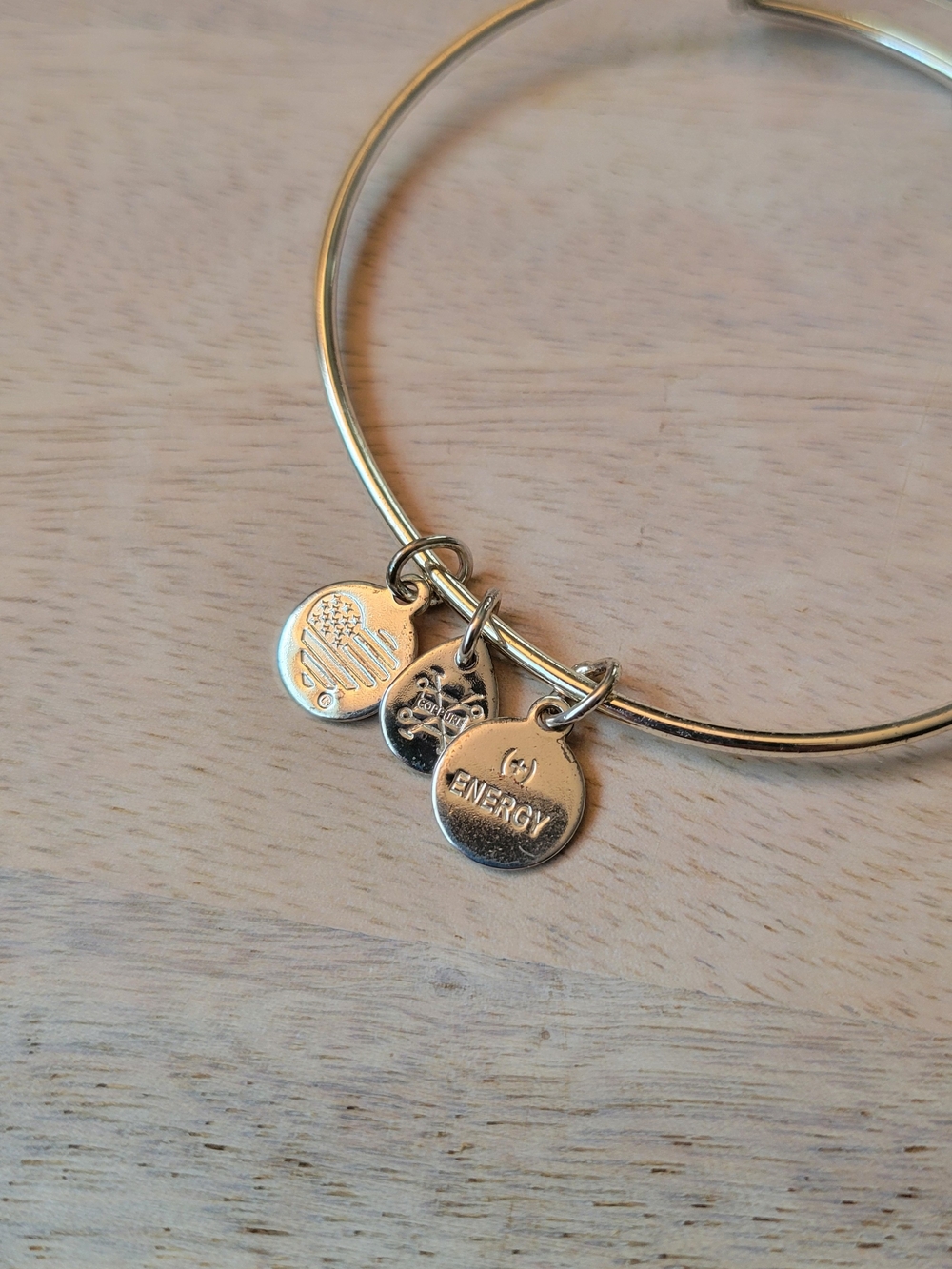 Alex and Ani Shiny Silver Taurus Charm Bangle - Picture 3 of 3
